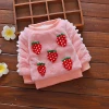 factory price toddler fur coat pullover sweater baby strawberry clothing