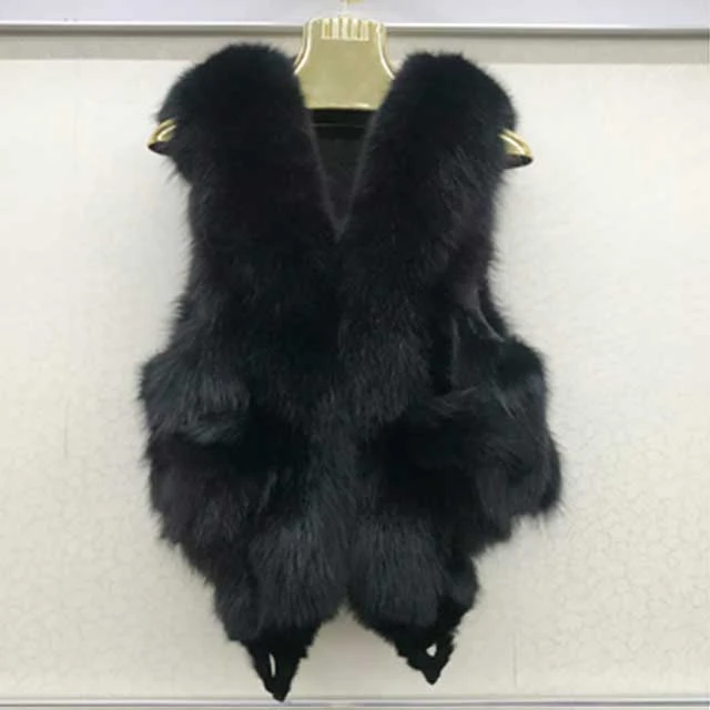 Factory Supplier Faux Fur Vest Gilet Women Fake Fox Artificial Fur Vest