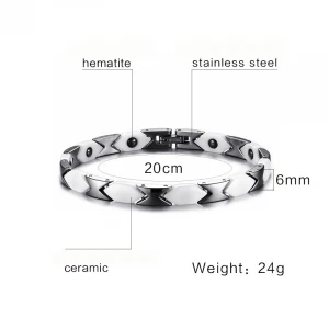 Factory supply Geometric Ceramic Hematite Bracelet magnetic bracelet men jewelry bracelet magnetic