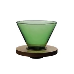 Factory Supply New Design Custom Cold Brew Reusable V60 glass Coffee Filter Glass wooden Coffee Dripper