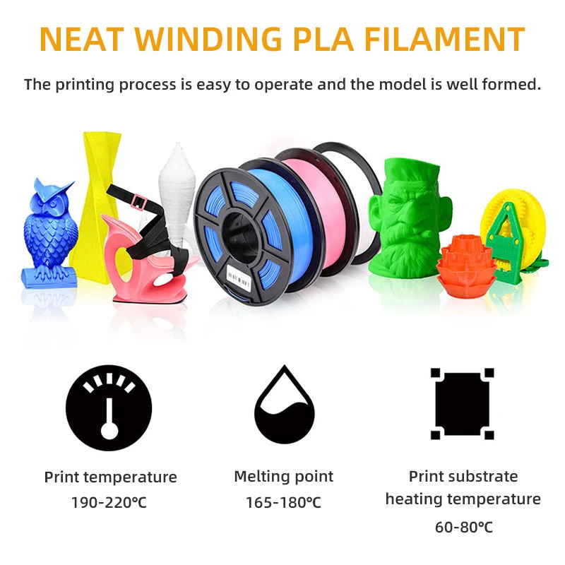 Factory Wholesale Price 1.75mm PLA 1kg 3kg Printer Filament