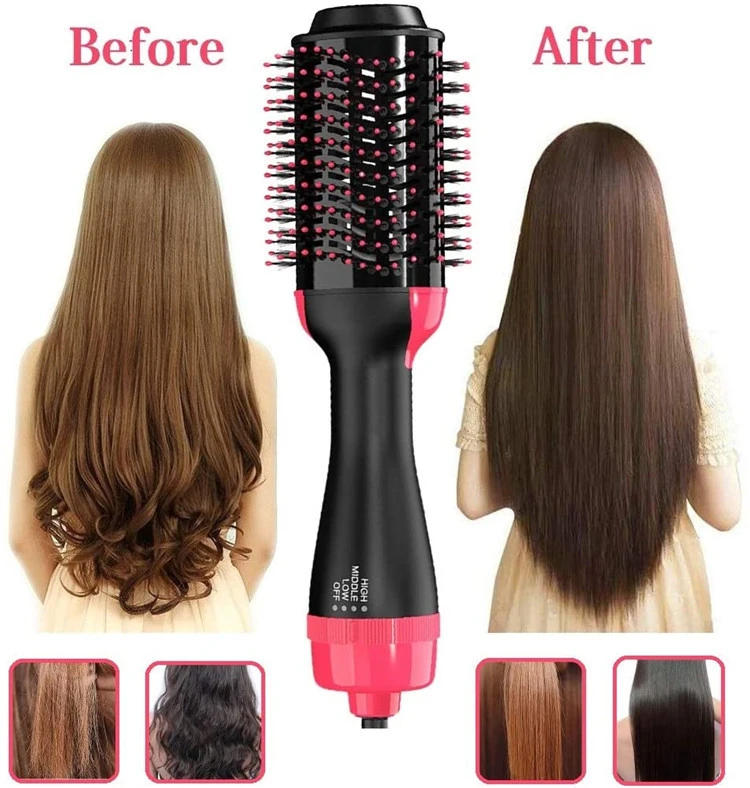 Factory Wholesale Fast Styling Salon Negative Lon Curler Blowing One Step Hair Dryer Brush 1000w Hair Straightener