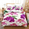 Fashion 3pcs 3D Digital Flowers Printed Duvet Cover Pillow Case Bedding Bed Sheet Set