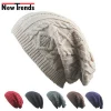 Fashion cream knitted mean beanie winter hat NH-1964