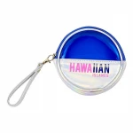 Fashion hologram  PU leather solid color  zipper lovely lady round coin purse wallet