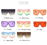 Fashion Women One Piece Rimless Sunglasses Oversized Frame UV400 Gradient lenses Female sunglasses Square Shades Mirror