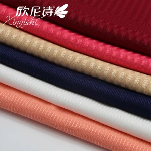 Fashionable 87.5%Polyester 12.5%Spandex Custom Spandex Knitted Rib Knit Jacquard Fabric for Female Dress