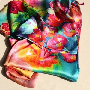 fashionable new product multicolored silk 100% silk scarf and shawl