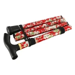 Five section printing old man walking stick folding walking stick  for elderly