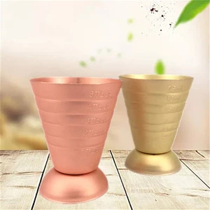 FLK High quality 75ml wine measuring cup aluminum tools bar jigger cup custom logo cocktail measure cup
