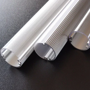 Fluorescent light fixture lens cover aluminum housing and plastic cover for T8 led light round pc pipe