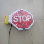Foldable flashing road signals warning sign for school bus