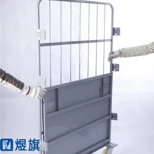 foldable wire mesh steel metal storage cage trolley Warehouse Folding Rolling Metal Container Storage Cage With Wheels