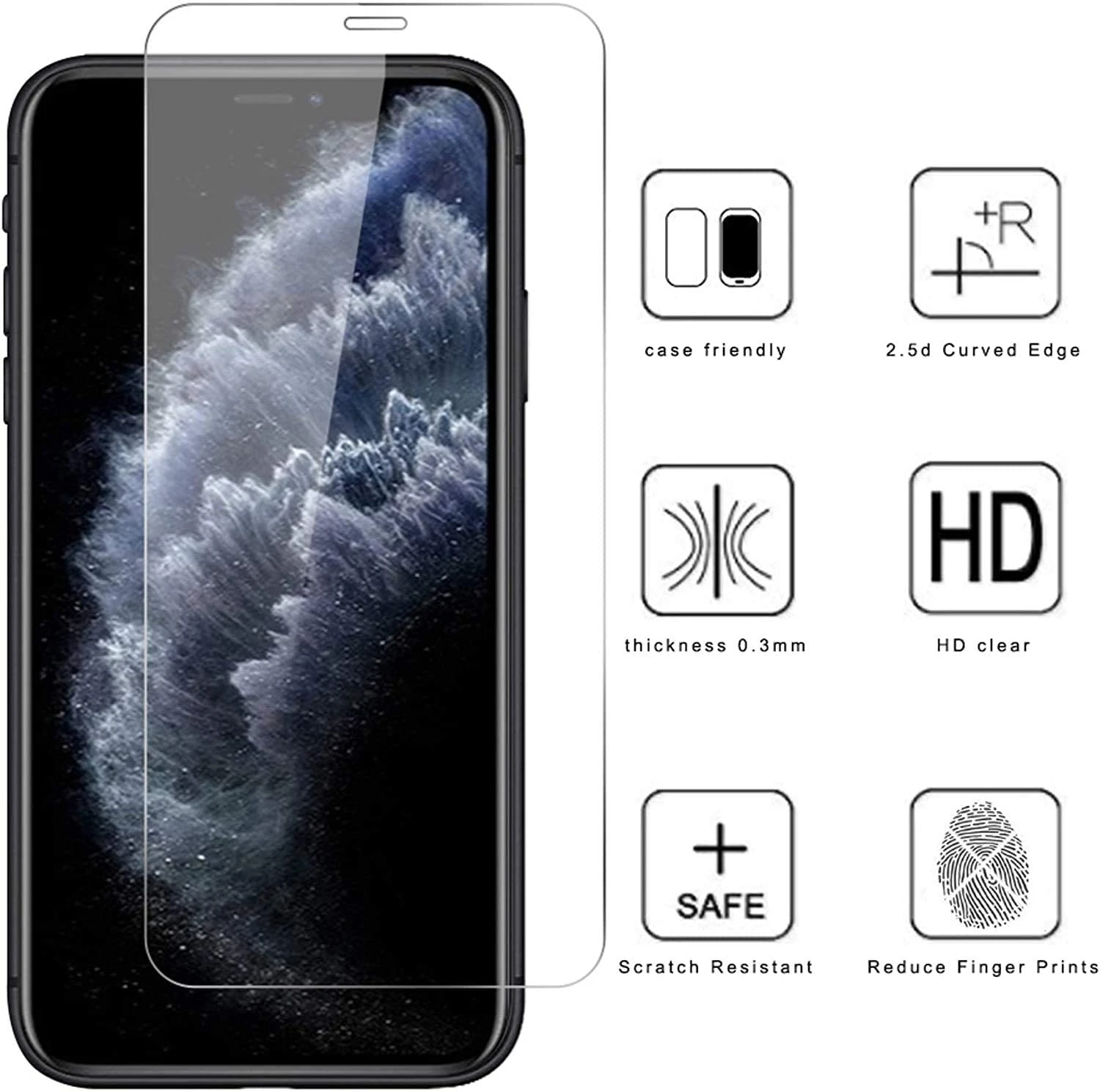 For iPhone 12 Screen Protector,2.5D Tempered Glass Screen Protector Film For iPhone 12 Pro Max Vidrios Templados Para Celular