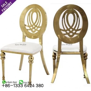 Foshan China modern luxury event furniture stainless steel wholesale wedding chairs for dining