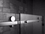 frameless glass square track bathroom and shower room barn door style sliding door tracks and rollers hardware