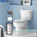 Free-Standing Metal Wire Toilet Tissue Paper Roll Holder and Dispenser