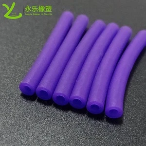 Frosted and dull polished purple silicone tubes