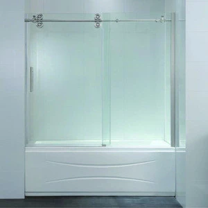 Frosted Glass Sliding Bath Shower Screen Shower Screen With Tub