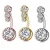 Import Gaby 316L  Surgical Stainless Gem belly ring crystal  hot sale Navel Ring  Body piercing Jewelry from China