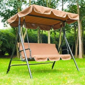 Garden Patio Swing Chair 3 Seater Swinging With Canopy Hammock
