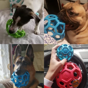 Geometric Ball Pet Dog Toys Natural Non-Toxic Rubber Ball Toy Chew Toys