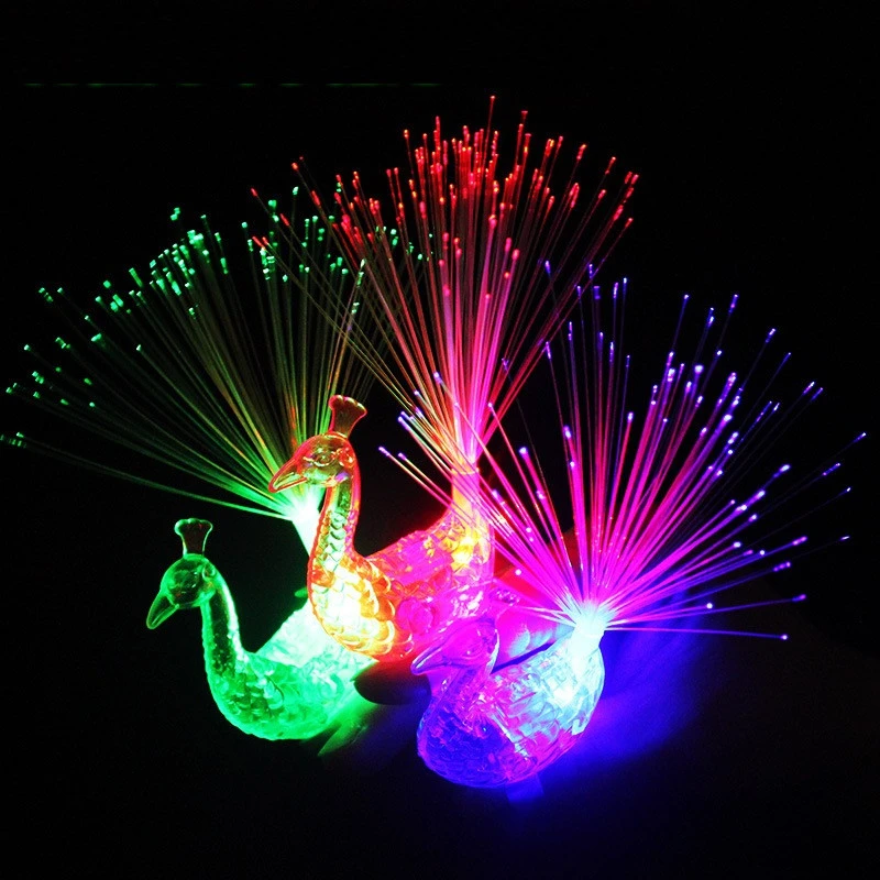 Glowing Peacock Finger Lights Kids Childrens Toys Spreading Supplies Hot Summer Gifts