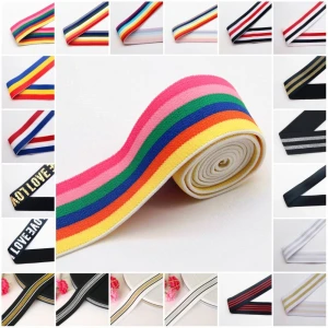 Gold Silver Rubber Elastic Bands 40MM Elastic Ribbon Clothing Bags Trousers Elastic Rubber 4CM Webbing DIY Sewing Accessories