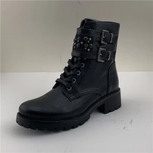 Good price Round head patent-leather ankle comfortable all-season ladys boots