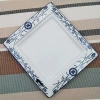 Good quality royal ceramic blue and white square flat plate