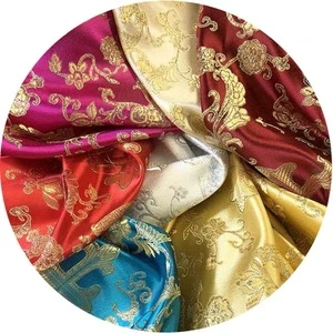 gorgeous 100% polyester double-sided silky metallic brocades for wedding event decoration table cover