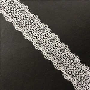 gorgeous stock double scallop galloon stretch lace for textile accessories garments ivory Stretch Lace