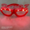 Great crazy happy plastic flash LED lights party glasses 2021 new year glasses