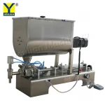 GW-1 Semi auto Piston Bottle Filler Thick Sauce Bean Paste Filling Machine with Dosing Mixing Machine
