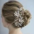 Import Handmade Gold Leaf Crystals Flower Bridal Hair Accessories Jewelry Wedding Barrettes Women Hairband Hair Clip from China