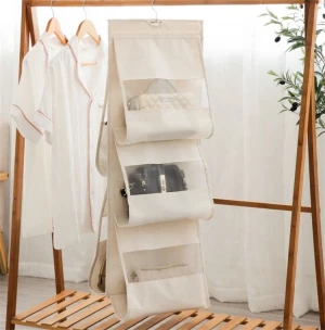 Hanging Bag Organizer Wardrobe Transparent Storage Bag Handbag Closet Shoes Organizer Door Wall Sundries Pouch With Hook
