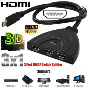 HDM I Switch 3 in 1 out Hdm i Splitter with Pigtail Cable Supports 3D 1080P Audio for Nintendo Switch X-box