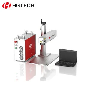 HGTECH 20W Desktop Fiber Laser Marking Machine For Metal, IT industry,Daily Consumer Goods