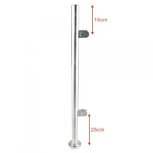 High Glass Balustrade Railing Glazing Stainless Steel Pole Handrail Garden 110cm From Isure Marine Made In China