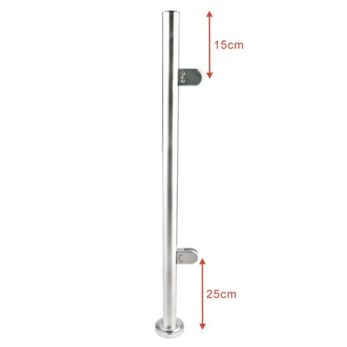 High Glass Balustrade Railing Glazing Stainless Steel Pole Handrail Garden 110cm From Isure Marine Made In China