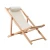 Import high-impact deck chair wood collapsible sand beach chair outdoor with back cushion for sunbathe from China