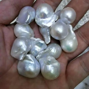 High Luster Natural White Baroque Over 15Mm Big Loose pearl With Cheap Price