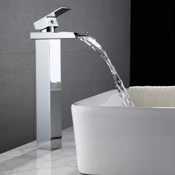 high quality brass waterfall tall bathroom tap faucet