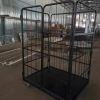 High Quality Four-Wheel Rolling Container Electrostatic Spraying Anti-Corrosion Collapsible Mesh Coil Metal Cage
