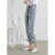 Import High Quality Korean Ins Style Straight Nine Point High Waist Slim Light Blue Washed Jeans from China