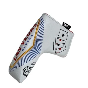 high quality pu leather golf club headcovers embroidery headcover golf accessories magnet closure golf blade putter headcover