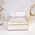 High Quality Wholesale Luxury Golden Napkin Holders Glass Tissue Box,European retro home living room creative tissue box
