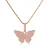 Import Hip-hop micro-inlaid zircon clavicle butterfly pendant men and women hiphop necklace street fashion personality jewelry from China