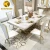Import Home furniture modern dining room set marble dining table with 6 chairs made in Foshan DT001 from China