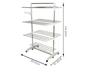 Home Stainless Steel Laundry Drying Rack Stand Towel Hanger Rack Clothes Rack Stand